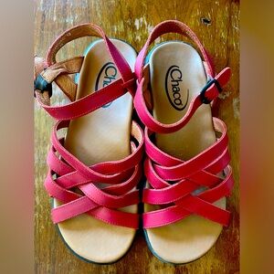 Red Chaco Isabella Leather Sandals
